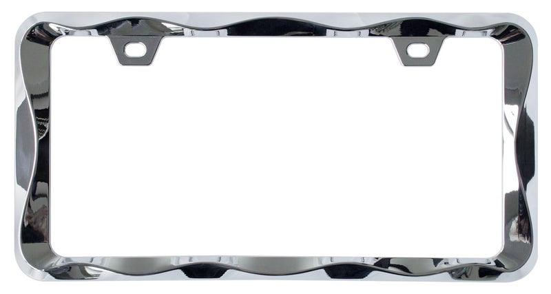 Creathome 3D Curly Wave Pattern Chrome License Plate Frame from Pure Zinc Alloy Metal - Image 2
